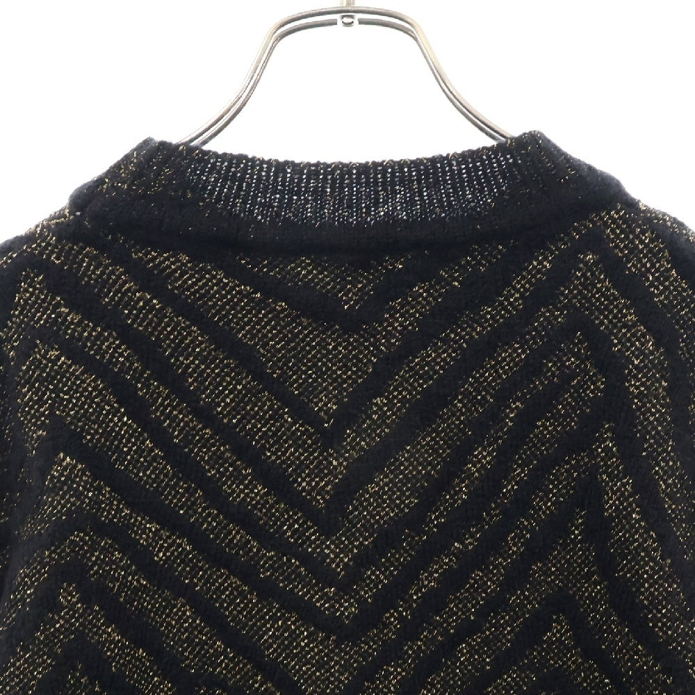 SAINT LAURENT PARIS(サンローランパリ) モヘヤ ウール ラメ 総柄長袖ニットセーター ブラック 536675 YA2WR