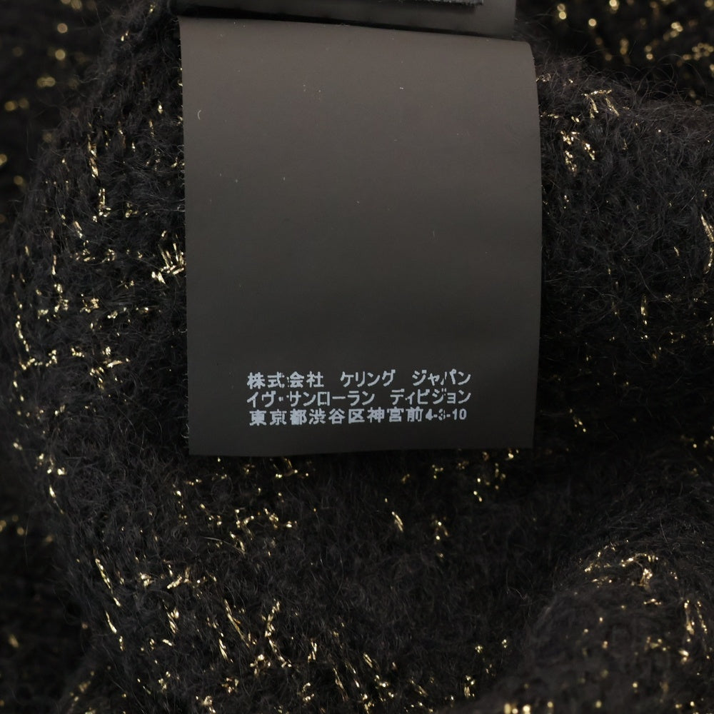 SAINT LAURENT PARIS(サンローランパリ) モヘヤ ウール ラメ 総柄長袖ニットセーター ブラック 536675 YA2WR