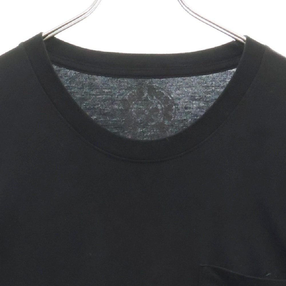 CHROME HEARTS(クロムハーツ) スクロールラベル 袖ロゴ 長袖クルーネックTシャツ ブラック/ホワイト