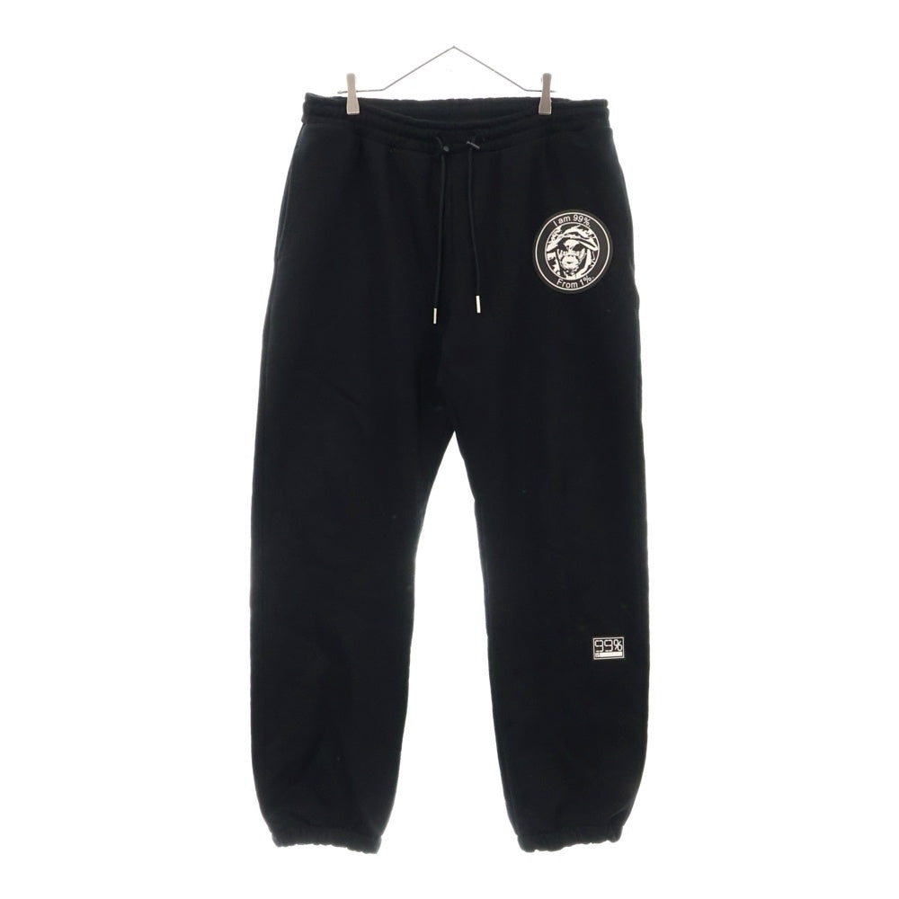 99%is(ナインティナインパーセントイズ) 22AW OUR FAITH PATCH SWEATPANTS アワーラバーロゴパッチ スウェットパンツ ブラック