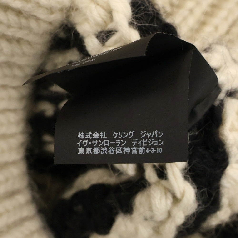 SAINT LAURENT PARIS(サンローランパリ) 厚手マルチブロック 編みセーター 長袖クルーネックニット アイボリー 528384 YA2UG