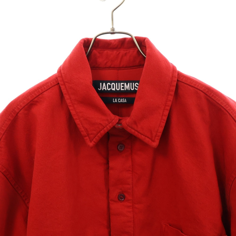 JACQUEMUS(ジャックムス) LA CASA Puffed denim over-shirt 245DE034-1522-470 中綿 デニム長袖シャツジャケット レッド