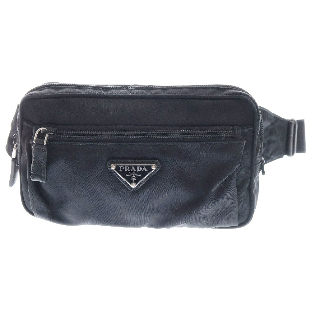 PRADA(プラダ) トライアングルプレート 三角ロゴ ウエストバッグ ショルダーバッグ ブラック 2VL977