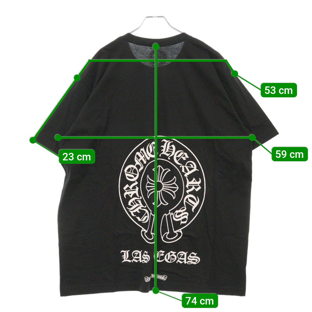 CHROME HEARTS(クロムハーツ) Las Vegas Horseshoe Tee ラスベガス限定 ホースシュープリント クルーネック 半袖Tシャツ カットソー ブラック