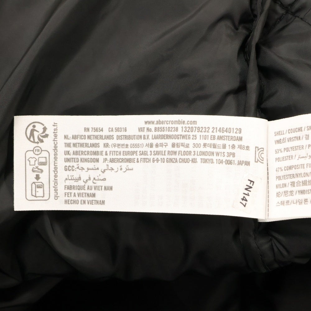 Abercrombie&Fitch(アバクロンビーアンドフィッチ) キルティング スナップボタンジャケット ブラック