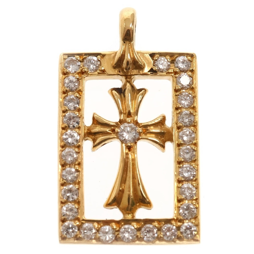 CHROME HEARTS(クロムハーツ) 22K FRMD OPN BBYFAT P/D 22K フレームドオープン ベイビーファット PAVEダイヤ ゴールドネックレストップ