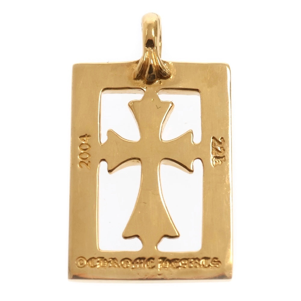 CHROME HEARTS(クロムハーツ) 22K FRMD OPN BBYFAT P/D 22K フレームドオープン ベイビーファット PAVEダイヤ ゴールドネックレストップ