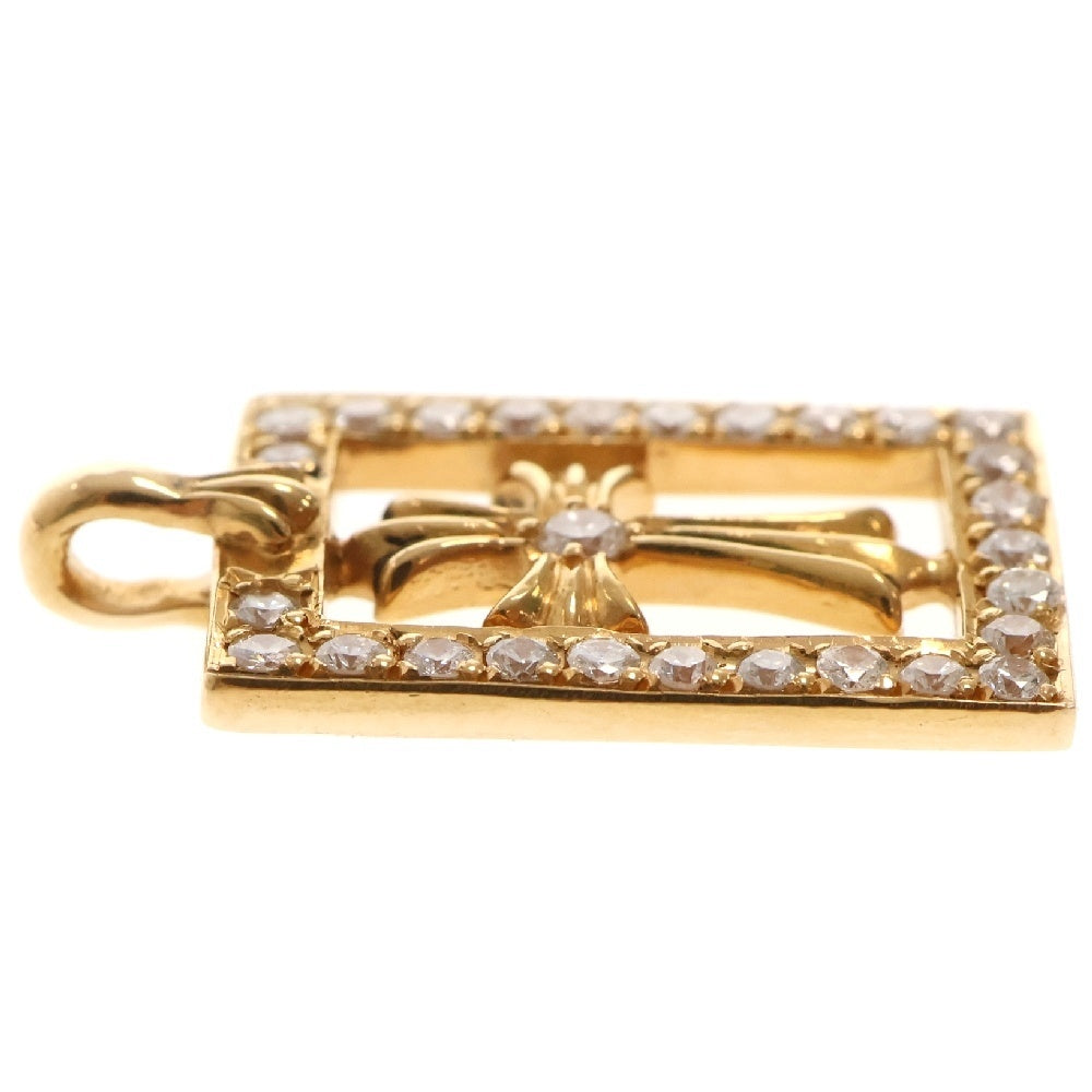 CHROME HEARTS(クロムハーツ) 22K FRMD OPN BBYFAT P/D 22K フレームドオープン ベイビーファット PAVEダイヤ ゴールドネックレストップ