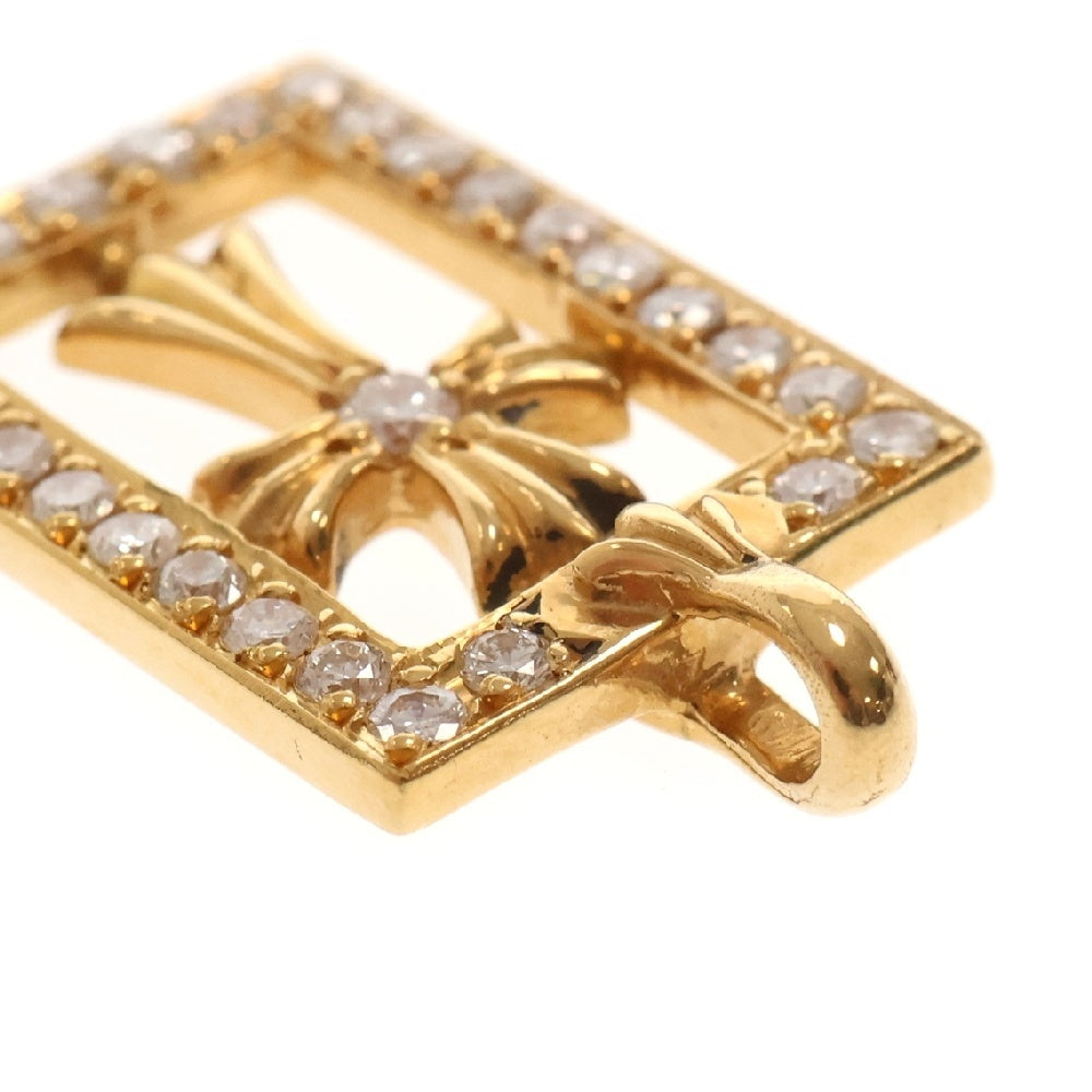 CHROME HEARTS(クロムハーツ) 22K FRMD OPN BBYFAT P/D 22K フレームドオープン ベイビーファット PAVEダイヤ ゴールドネックレストップ