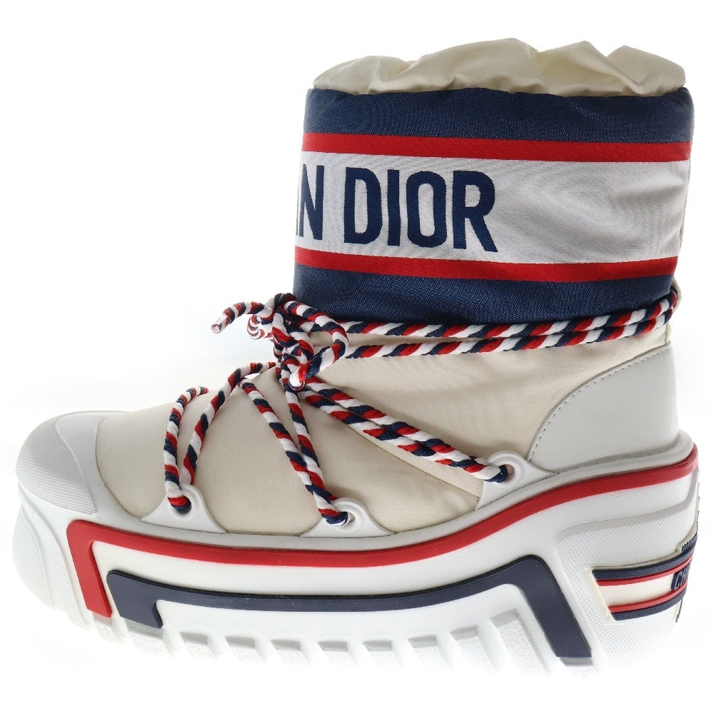 Christian Dior(クリスチャンディオール) ALPS ディオール アルプス ショート スノー ブーツ キャンバス レザー アイボリーCL0621 35-36