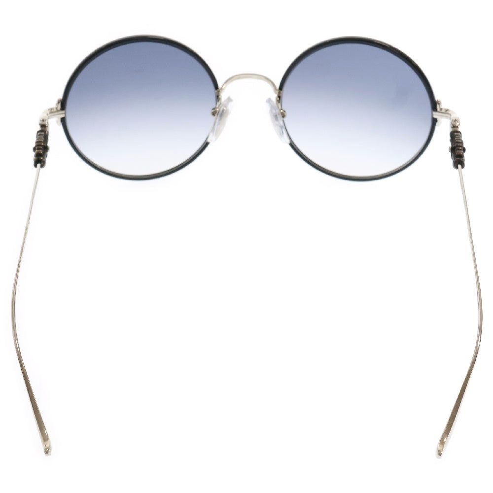 CHROME HEARTS(クロムハーツ) OVARYEASY フローラルテンプル ラウンドブラックレンズ メタリックフレームサングラス シルバー/ブラック