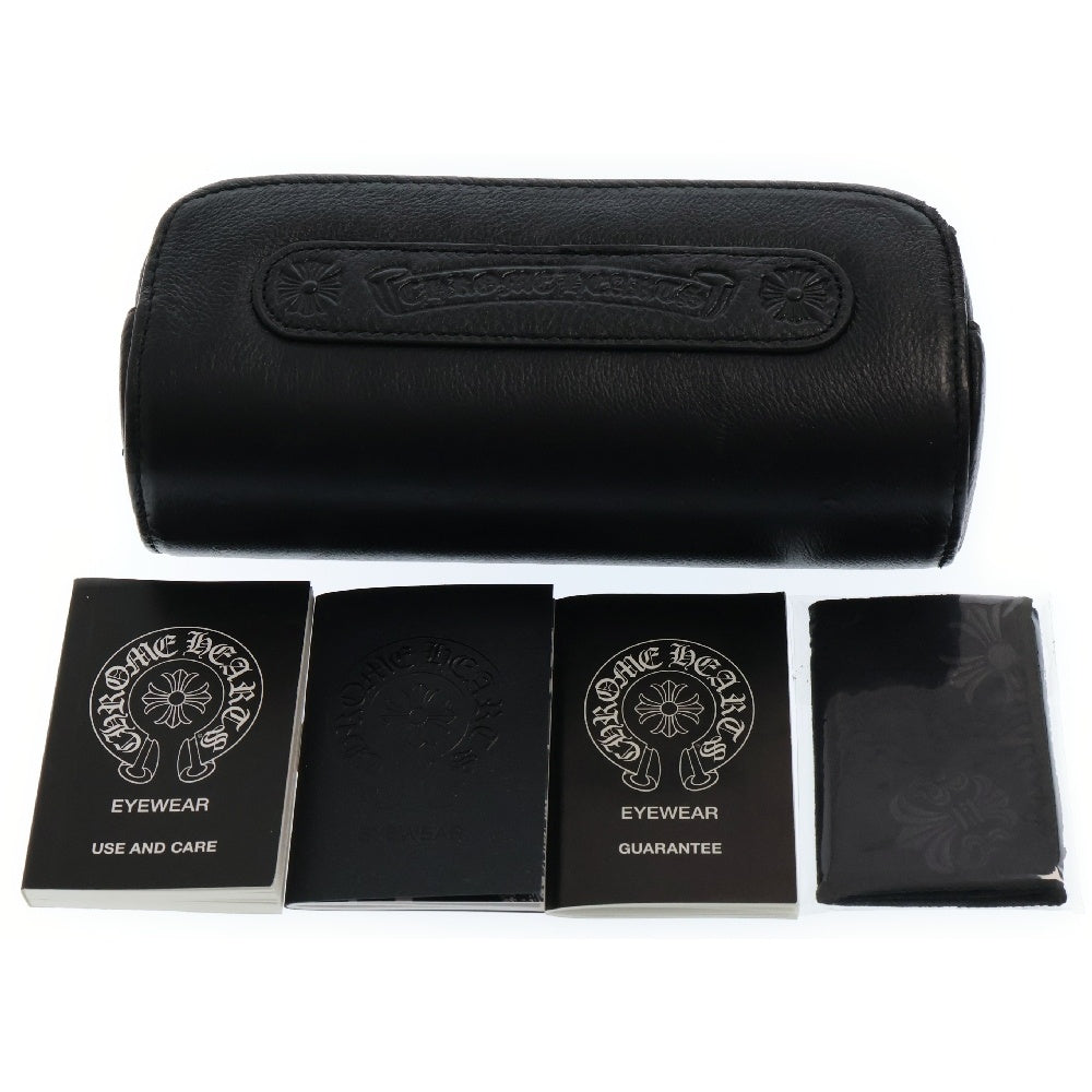 CHROME HEARTS(クロムハーツ) OVARYEASY フローラルテンプル ラウンドブラックレンズ メタリックフレームサングラス シルバー/ブラック