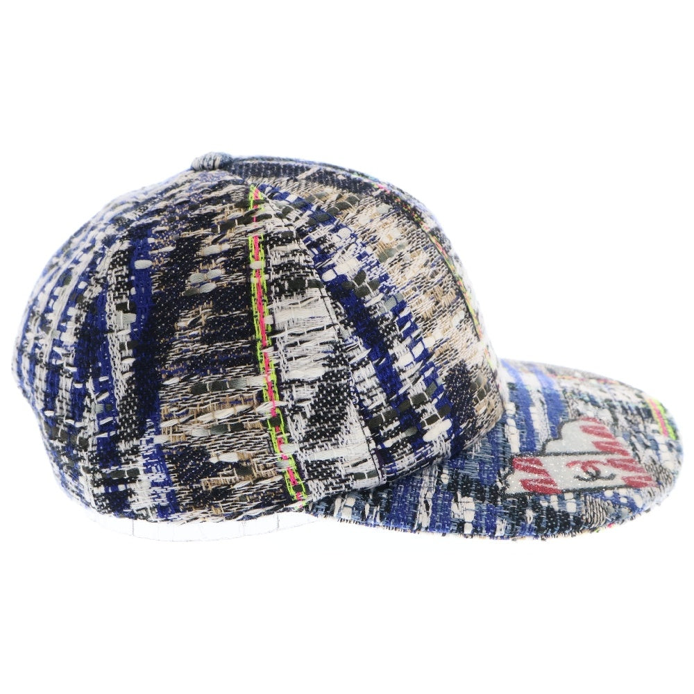 CHANEL(シャネル) 16S Blue Multi Tweed Baseball Cap ブルーツイード ベースボールキャップ ココマーク 帽子