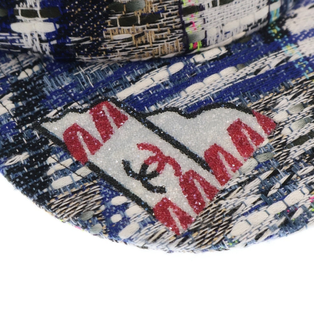 CHANEL(シャネル) 16S Blue Multi Tweed Baseball Cap ブルーツイード ベースボールキャップ ココマーク 帽子
