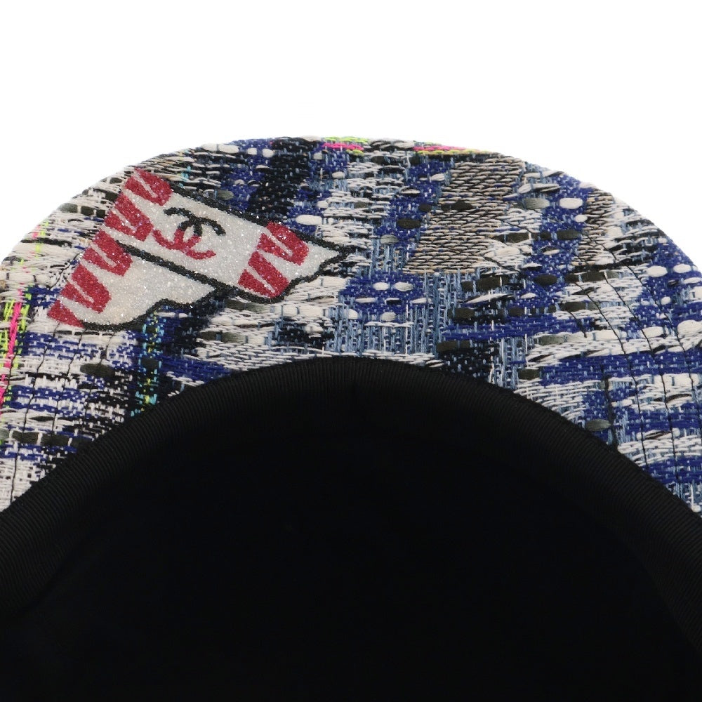 CHANEL(シャネル) 16S Blue Multi Tweed Baseball Cap ブルーツイード ベースボールキャップ ココマーク 帽子