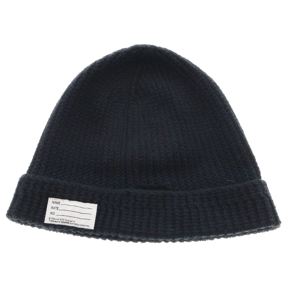 VISVIM(ヴィスヴィム) CABLE KNIT CAP COTTON LINEN 0119103003035 ケーブルニット キャップ ニット帽 ビーニー ブラック