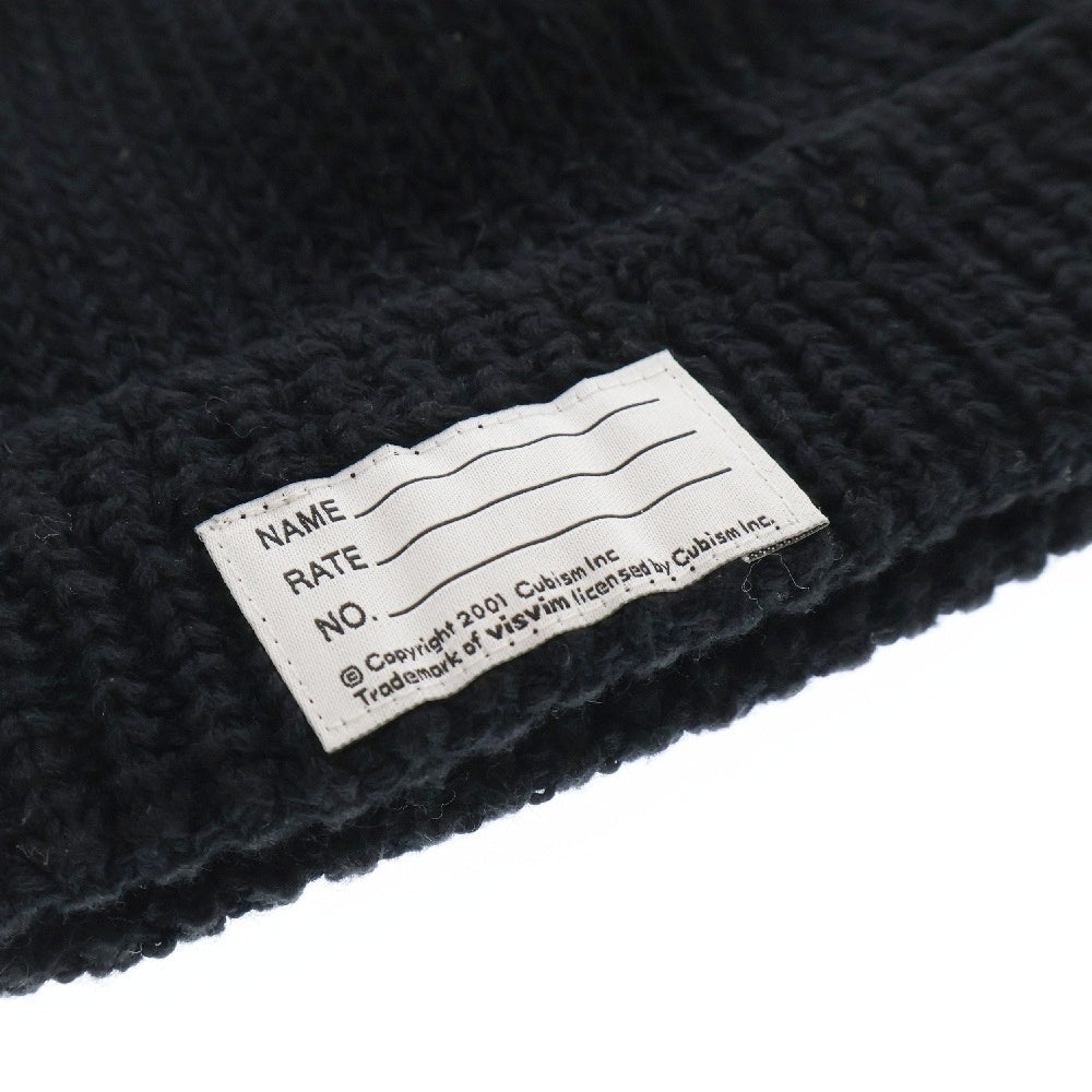 VISVIM(ヴィスヴィム) CABLE KNIT CAP COTTON LINEN 0119103003035 ケーブルニット キャップ ニット帽 ビーニー ブラック