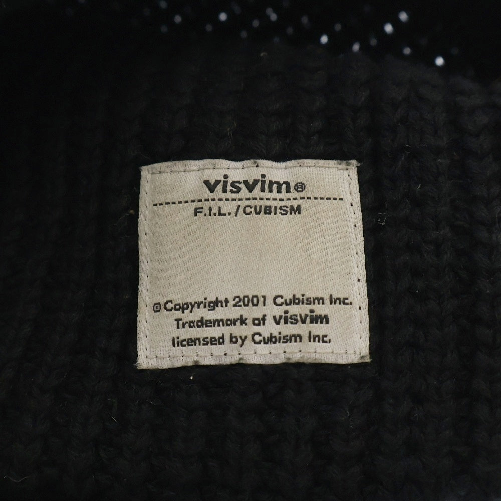 VISVIM(ヴィスヴィム) CABLE KNIT CAP COTTON LINEN 0119103003035 ケーブルニット キャップ ニット帽 ビーニー ブラック