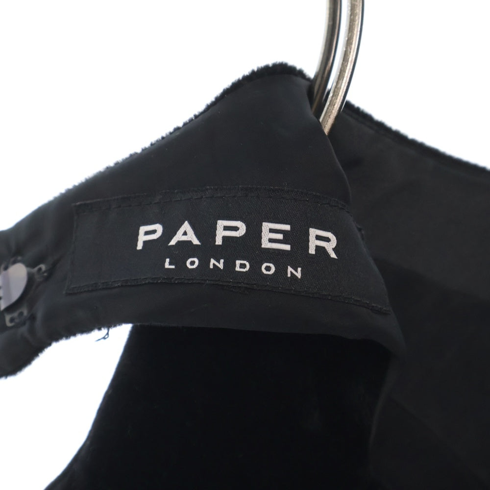 PAPER LONDON(ペーパーロンドン) バックバックル ベルベットオールインワン ベロアワンピース ブラック レディース