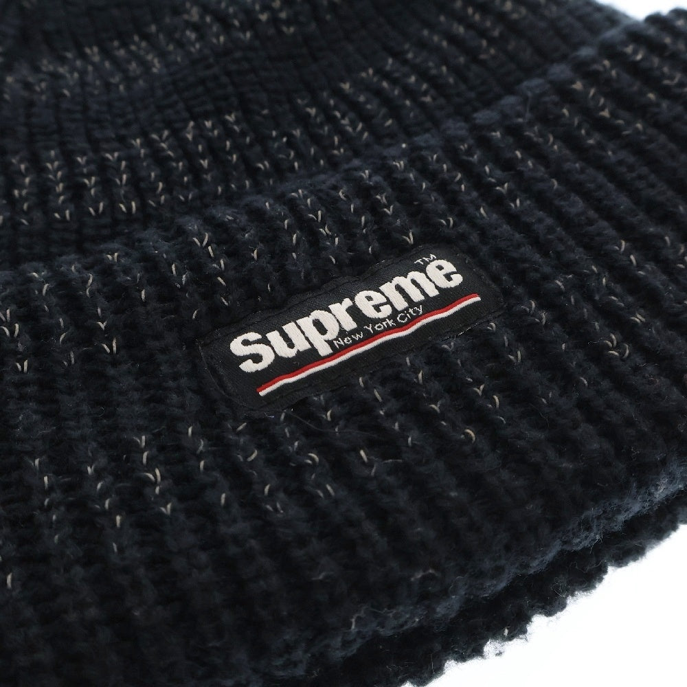 SUPREME(シュプリーム) 14AW Reflective Stripe Beanie リフレクティブ ストライプビーニー ブラック ニット帽