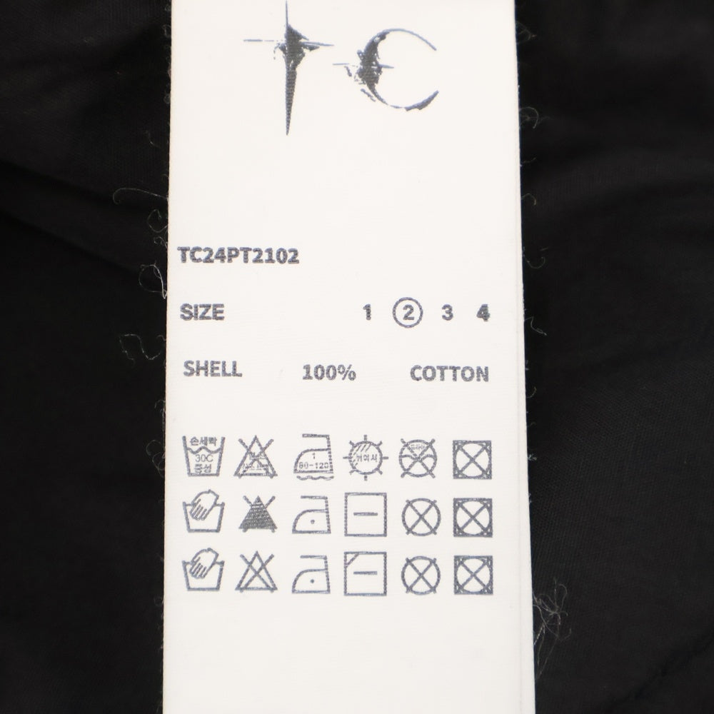 THUG CLUB(サグクラブ) TC LEATHER WASHING DENIM PANTS TC24PT2102 TCレザー ウォッシングデニムデニムパンツ ブラック デストロイ加工 ブラック