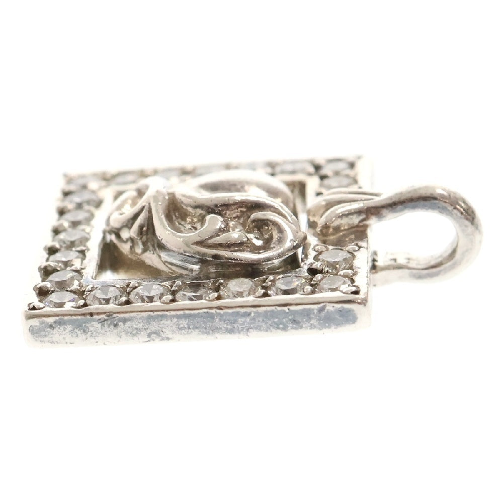 CHROME HEARTS(クロムハーツ) FRAMED HEART フレームドオープンハート PAVEダイヤ チャーム ペンダントトップ シルバー