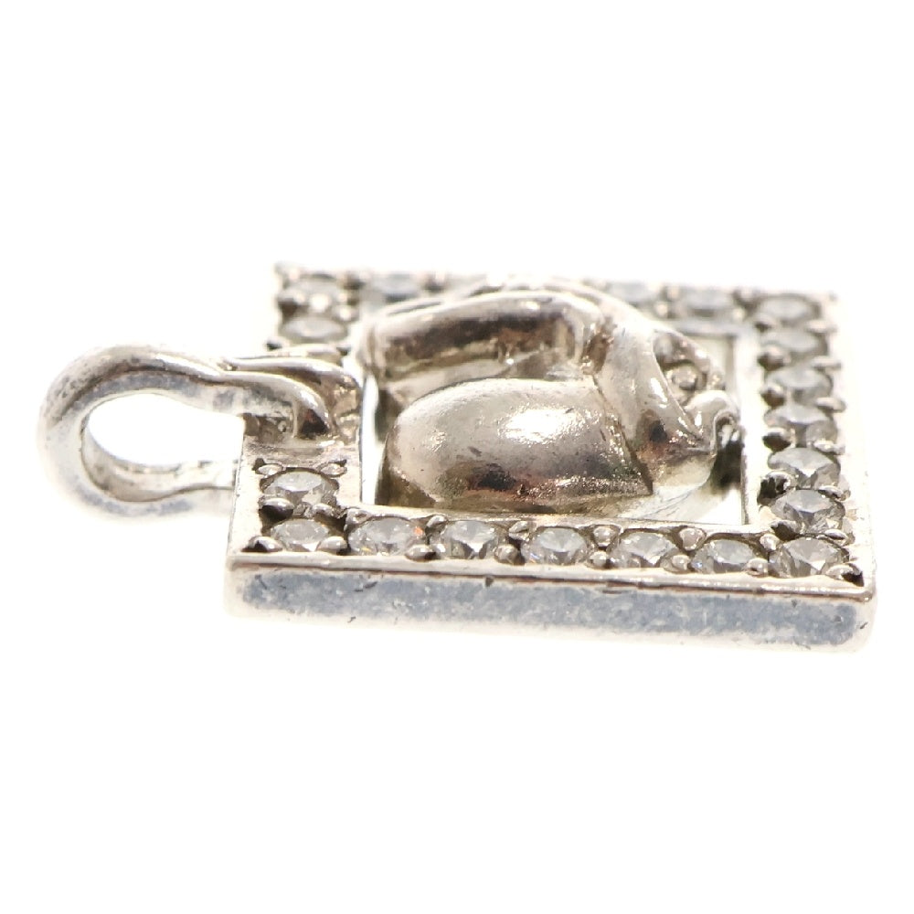 CHROME HEARTS(クロムハーツ) FRAMED HEART フレームドオープンハート PAVEダイヤ チャーム ペンダントトップ シルバー