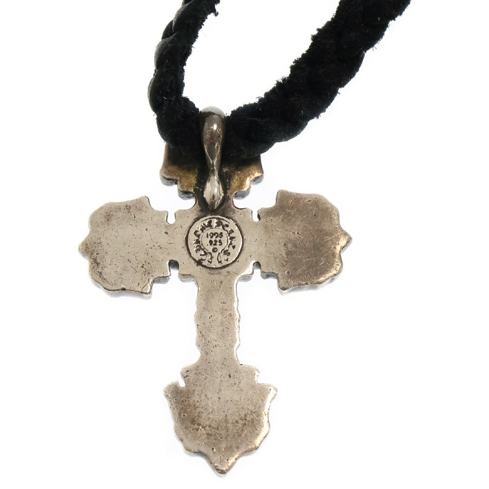 CHROME HEARTS(クロムハーツ) FILIG CROSS-XSM LB フィリグリークロスXS wレザーブレイド シルバーネックレス