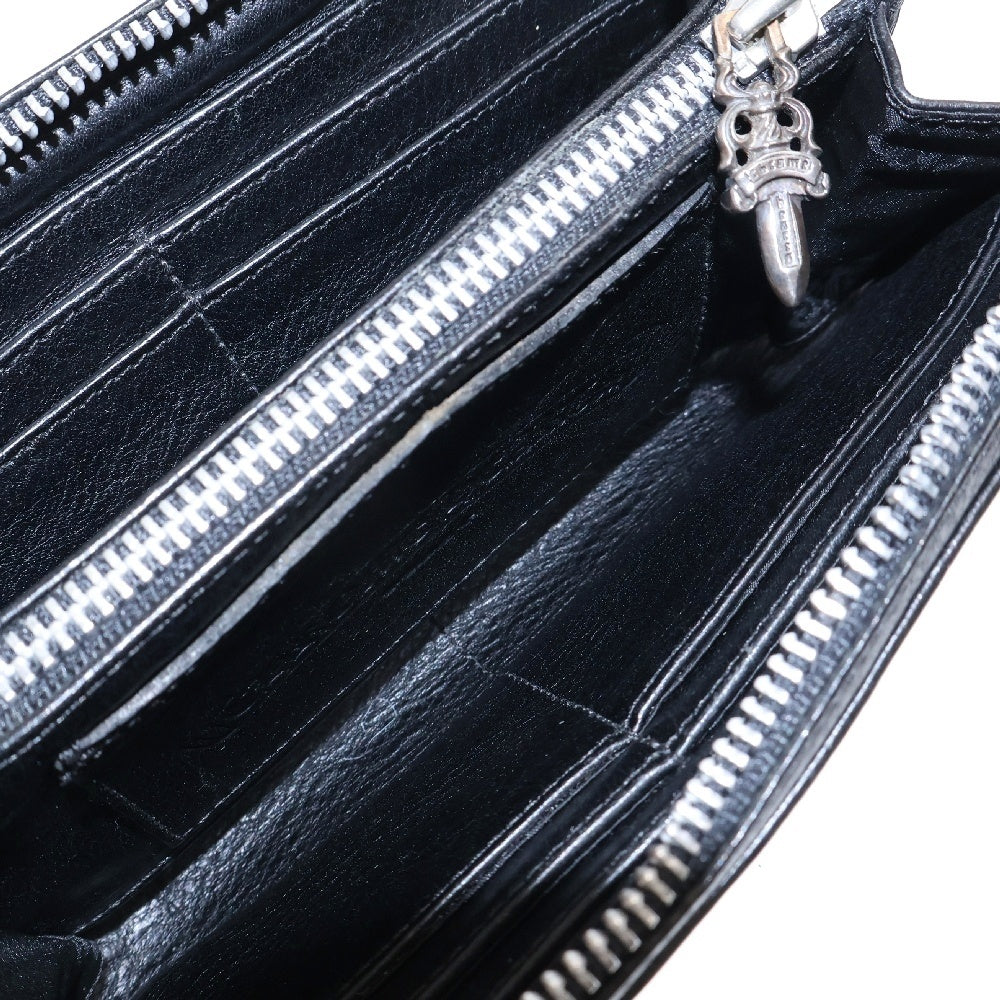 CHROME HEARTS(クロムハーツ) REC F ZIP #2 フィリグリープラス ラウンドジップ レザーロングウォレット 長財布 ブラック