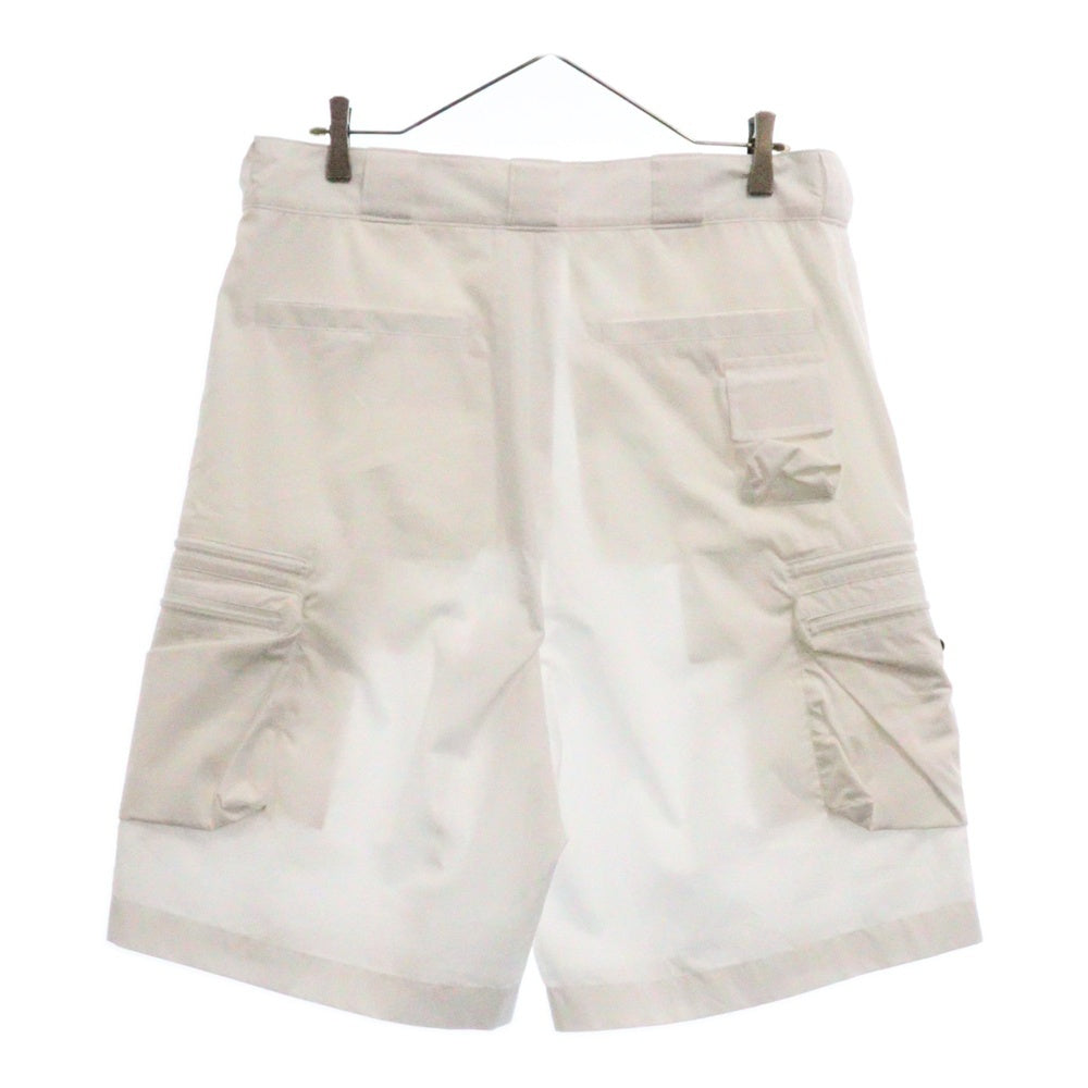 PRADA(プラダ) 24SS SPH393 RE-NYLON 三角プレート ナイロンカーゴハーフパンツ ホワイト