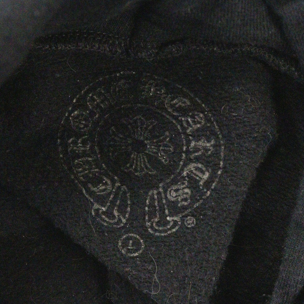 CHROME HEARTS(クロムハーツ) 袖ステンシル バックホースシュー プリント プルオーバーパーカー ブラック