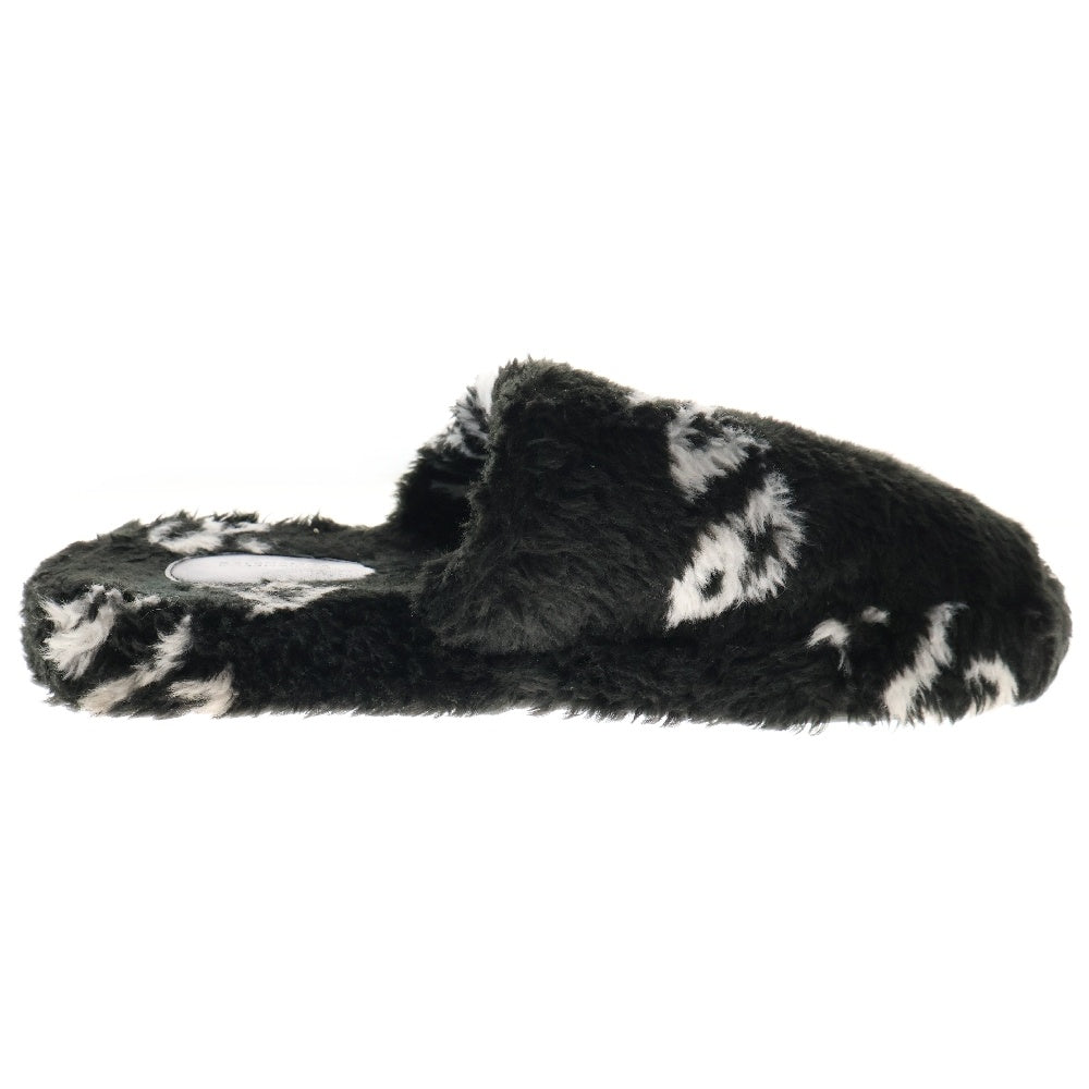 BALENCIAGA(バレンシアガ) LOGO JACQUARD FAKE FUR ロゴジャガードフェイクファーサンダル 624582 W2B40 ブラック