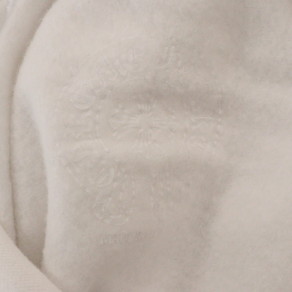 CHROME HEARTS(クロムハーツ) Zip Up Hoodie バックスクロール 袖ロゴプリント ジップアップフーディー パーカー ホワイト