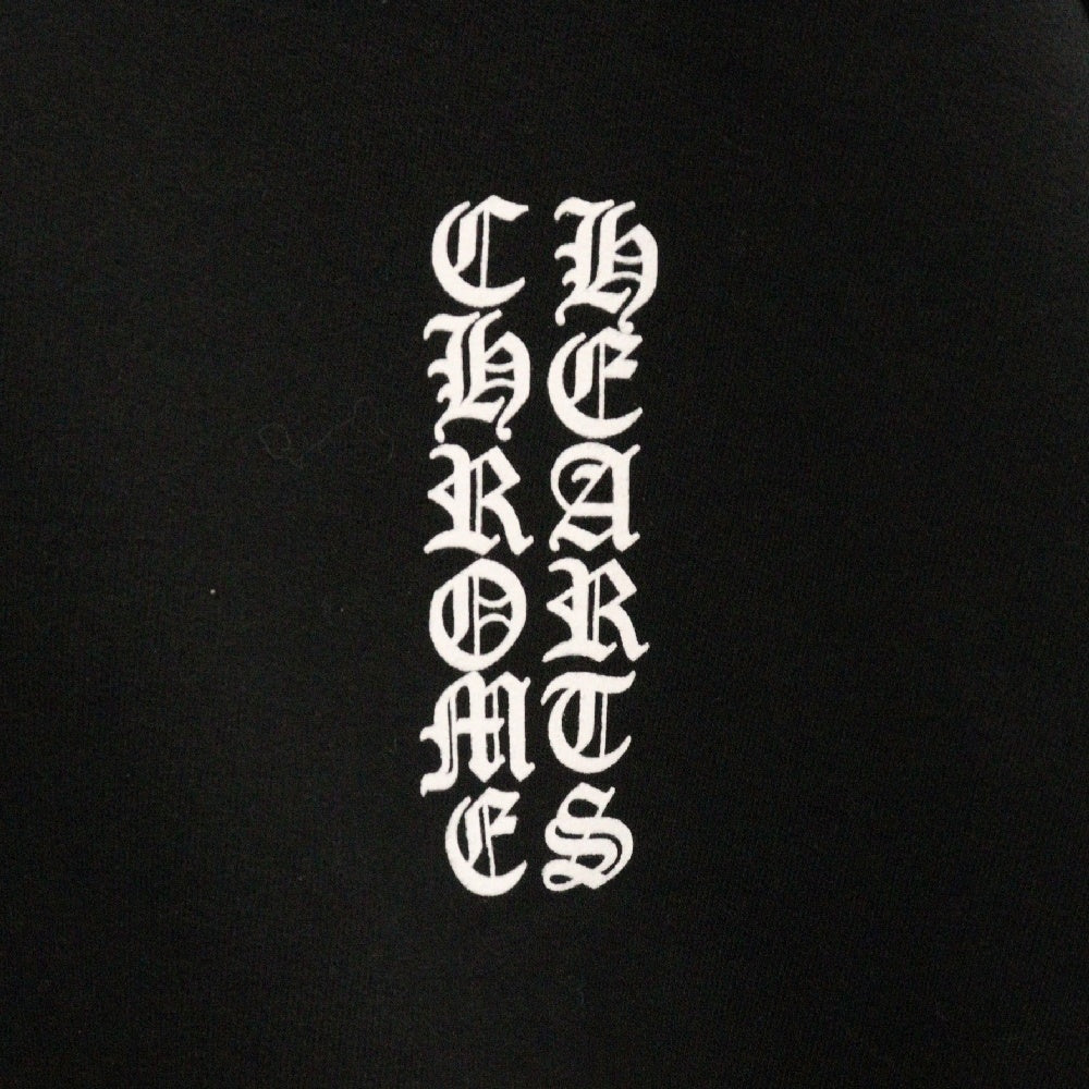CHROME HEARTS(クロムハーツ) SWTSHRT PLVR 袖ロゴプリントプルオーバーフーディ パーカー ブラック