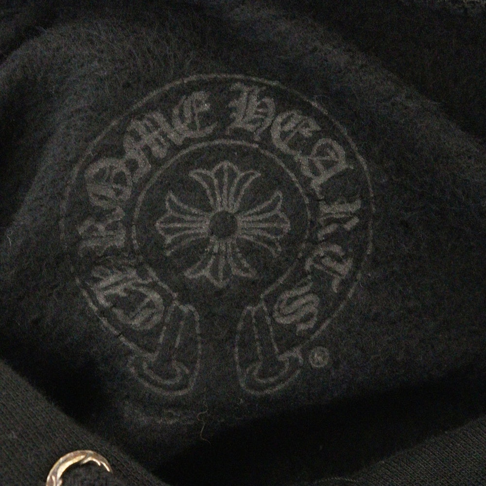 CHROME HEARTS(クロムハーツ) SWTSHRT PLVR 袖ロゴプリントプルオーバーフーディ パーカー ブラック