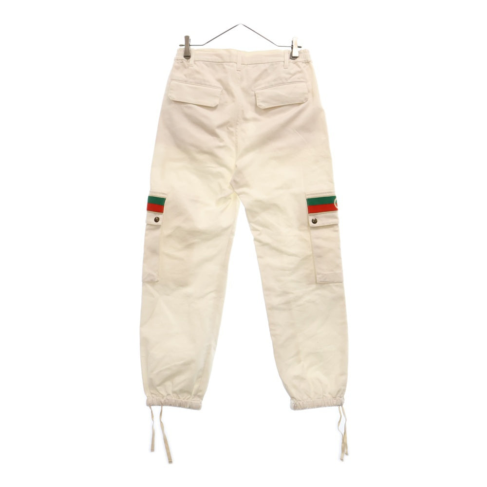 GUCCI(グッチ) インターロッキングGシェリーラインカーゴロングパンツ ホワイト