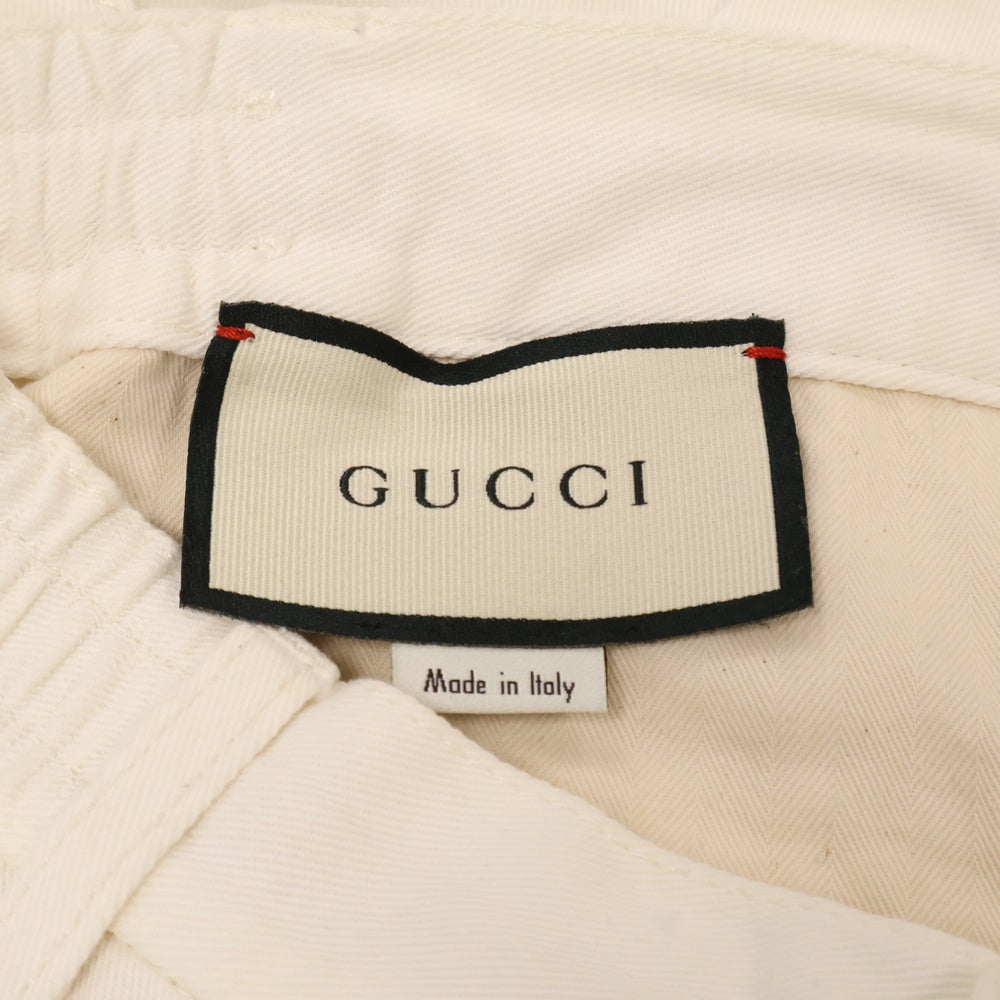 GUCCI(グッチ) インターロッキングGシェリーラインカーゴロングパンツ ホワイト