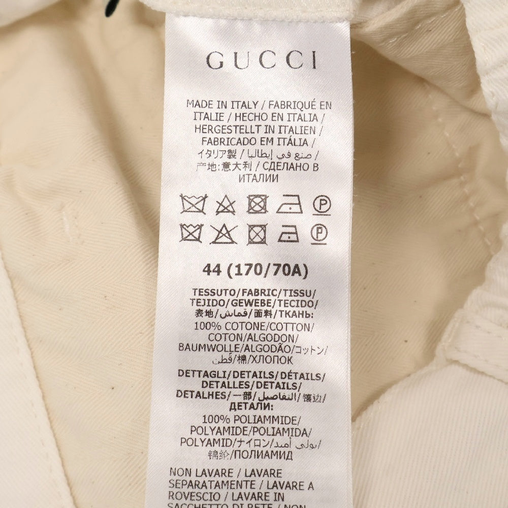 GUCCI(グッチ) インターロッキングGシェリーラインカーゴロングパンツ ホワイト