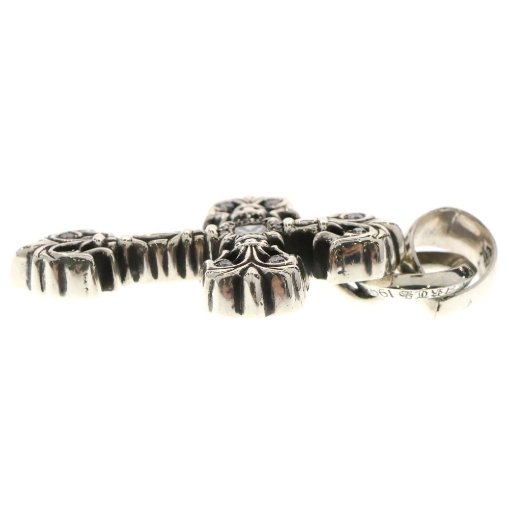 CHROME HEARTS(クロムハーツ) FILIG CROSS-XSM W BALE P/D フィリグリークロスXSベイル Wベイル パヴェダイヤ シルバーネックレストップ シルバー
