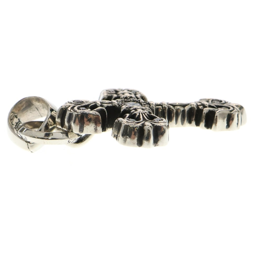 CHROME HEARTS(クロムハーツ) FILIG CROSS-XSM W BALE P/D フィリグリークロスXSベイル Wベイル パヴェダイヤ シルバーネックレストップ シルバー