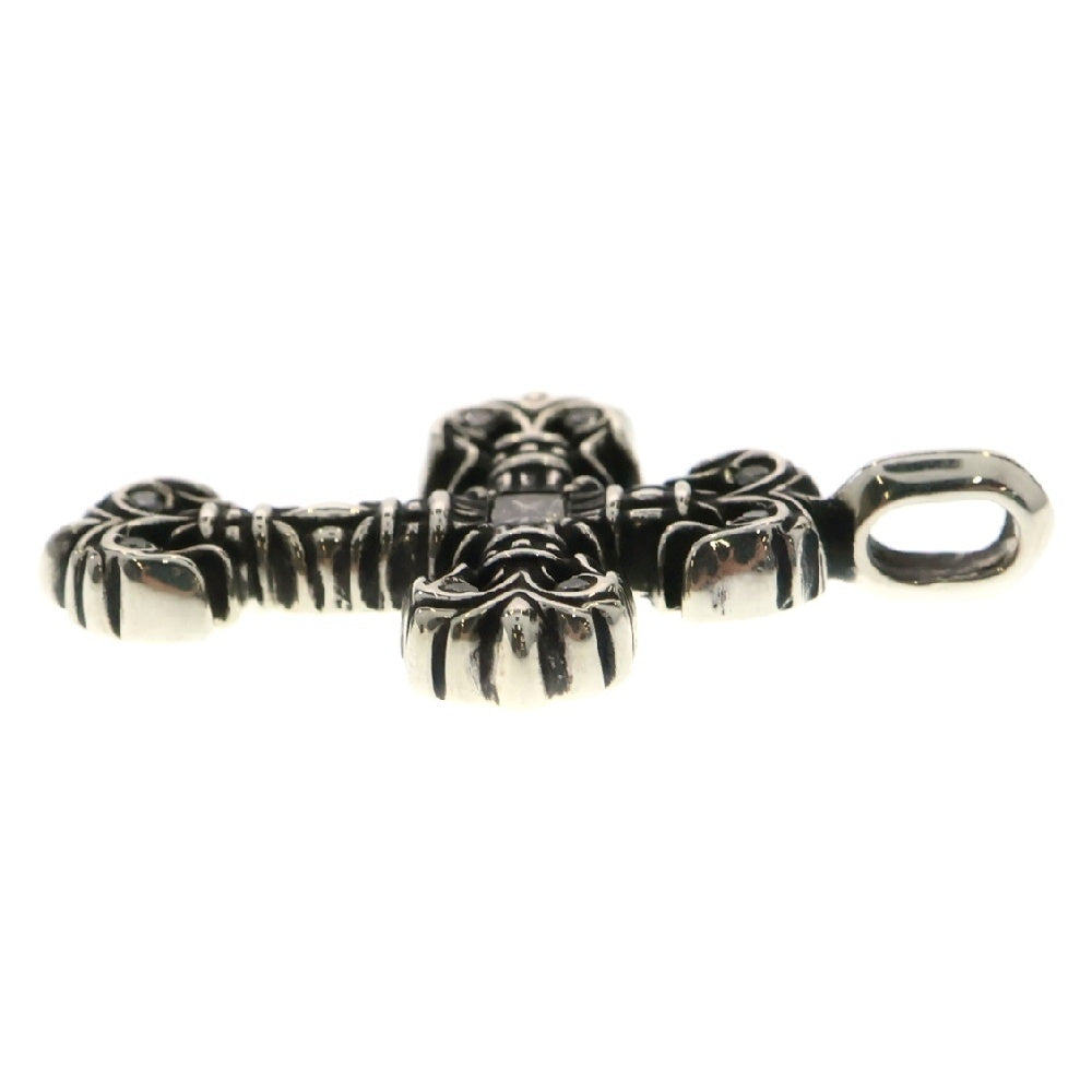 CHROME HEARTS(クロムハーツ) CHARM FILIGREE TINY P DMND タイニーフィリグリー PAVEダイヤ シルバーネックレストップ シルバー