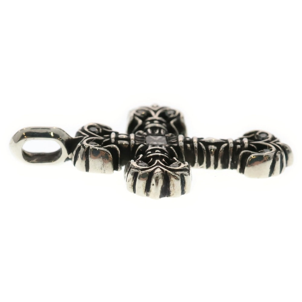 CHROME HEARTS(クロムハーツ) CHARM FILIGREE TINY P DMND タイニーフィリグリー PAVEダイヤ シルバーネックレストップ シルバー