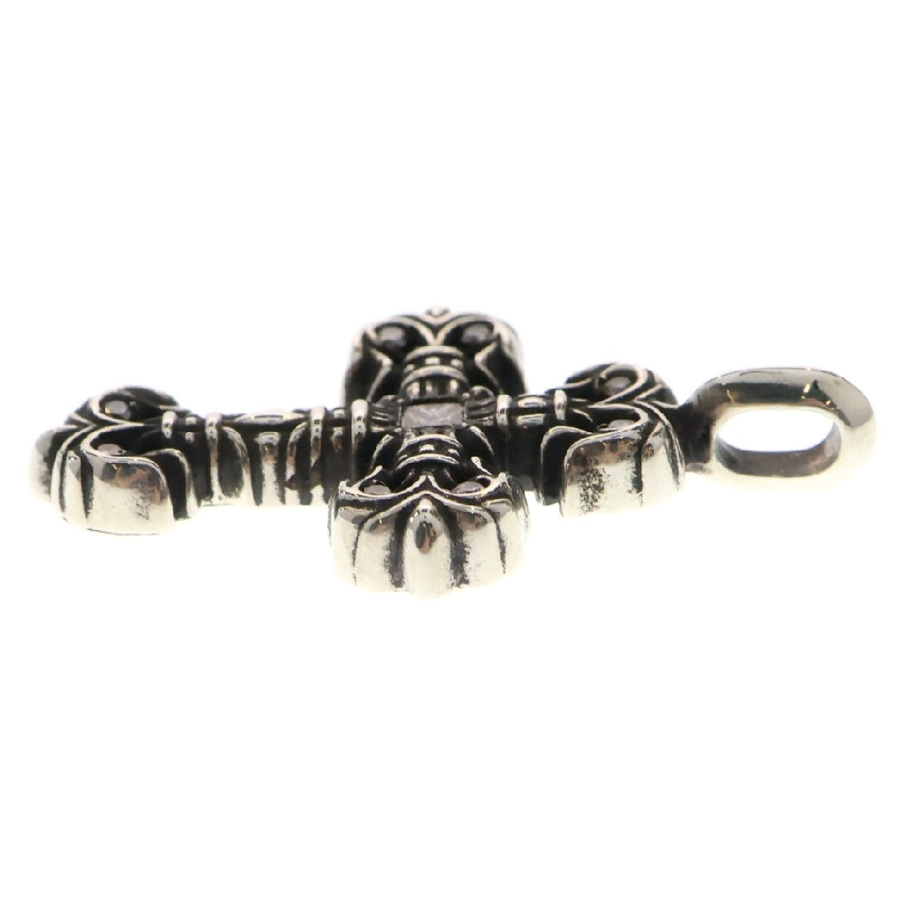 CHROME HEARTS(クロムハーツ) CHARM FILIGREE TINY P DMND タイニーフィリグリー PAVEダイヤ シルバーネックレストップ シルバー
