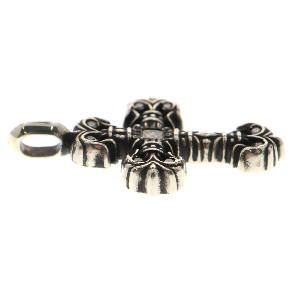 CHROME HEARTS(クロムハーツ) CHARM FILIGREE TINY P DMND タイニーフィリグリー PAVEダイヤ シルバーネックレストップ シルバー