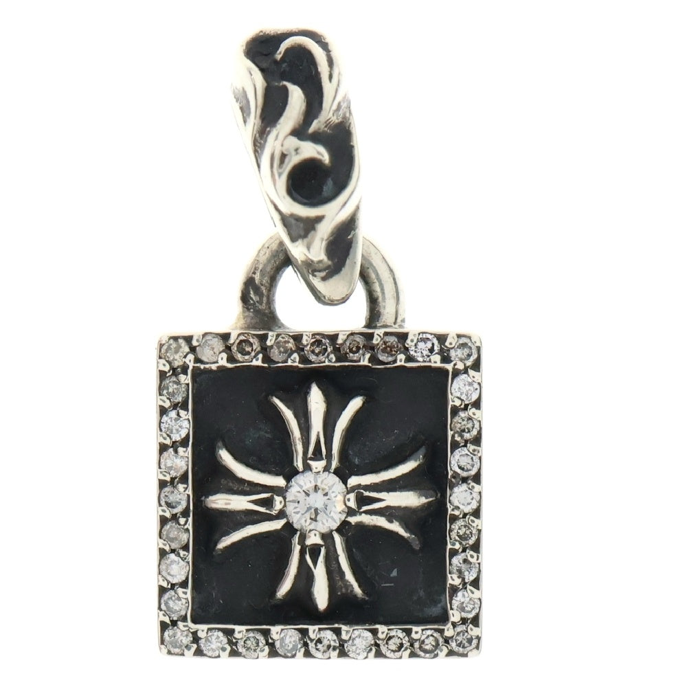 CHROME HEARTS(クロムハーツ) FRAMED CH PLUS P D フレームドCHプラス PAVEダイヤ チャーム ペンダントトップ シルバー