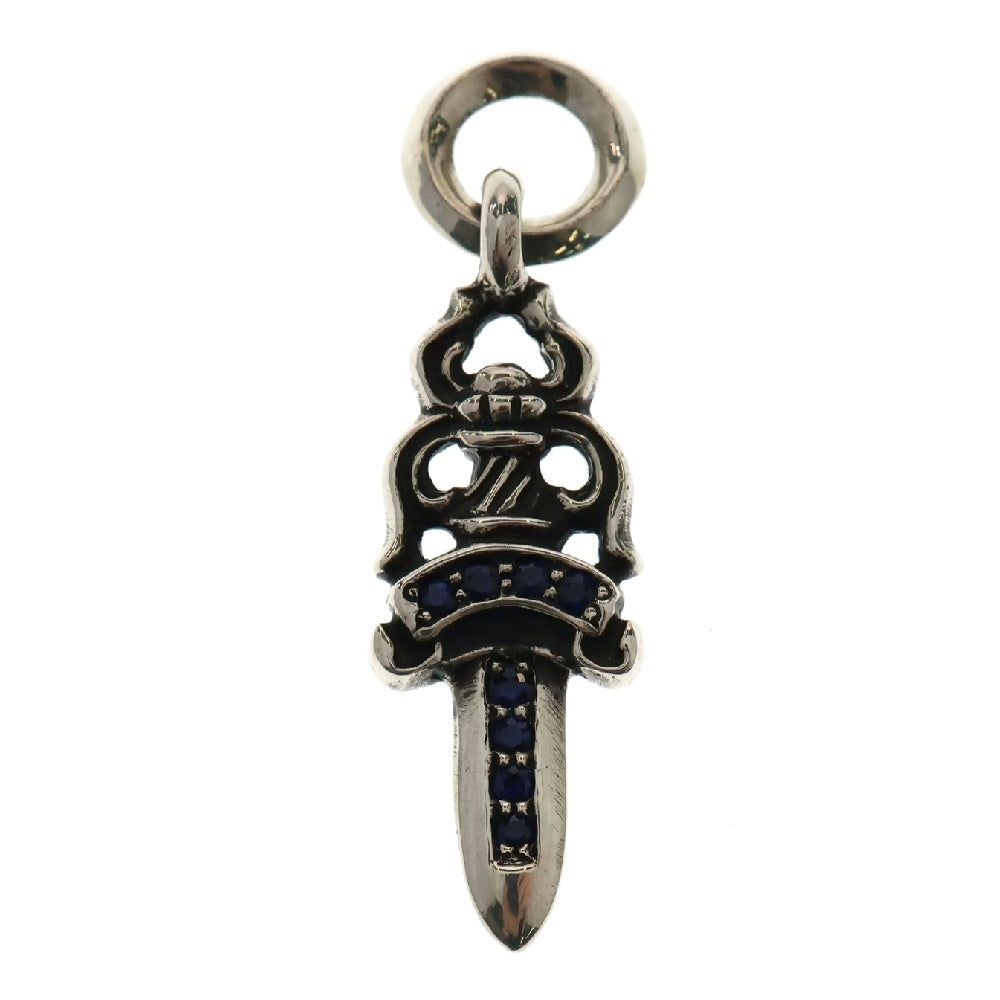 CHROME HEARTS(クロムハーツ) #5 DAGGER P SAP #5 ダガーチャーム PAVEブルーサファイア チャーム ペンダントトップ シルバー