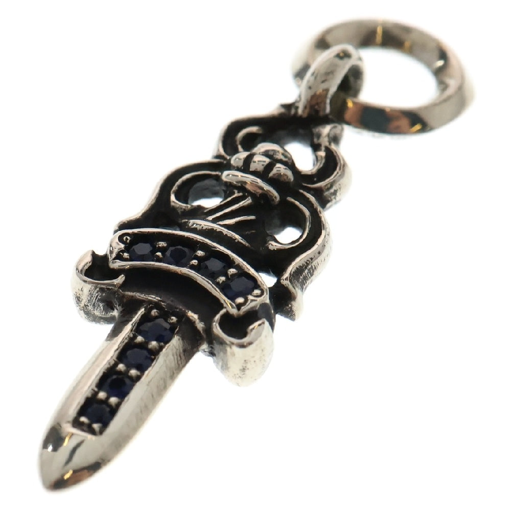 CHROME HEARTS(クロムハーツ) #5 DAGGER P SAP #5 ダガーチャーム PAVEブルーサファイア チャーム ペンダントトップ シルバー