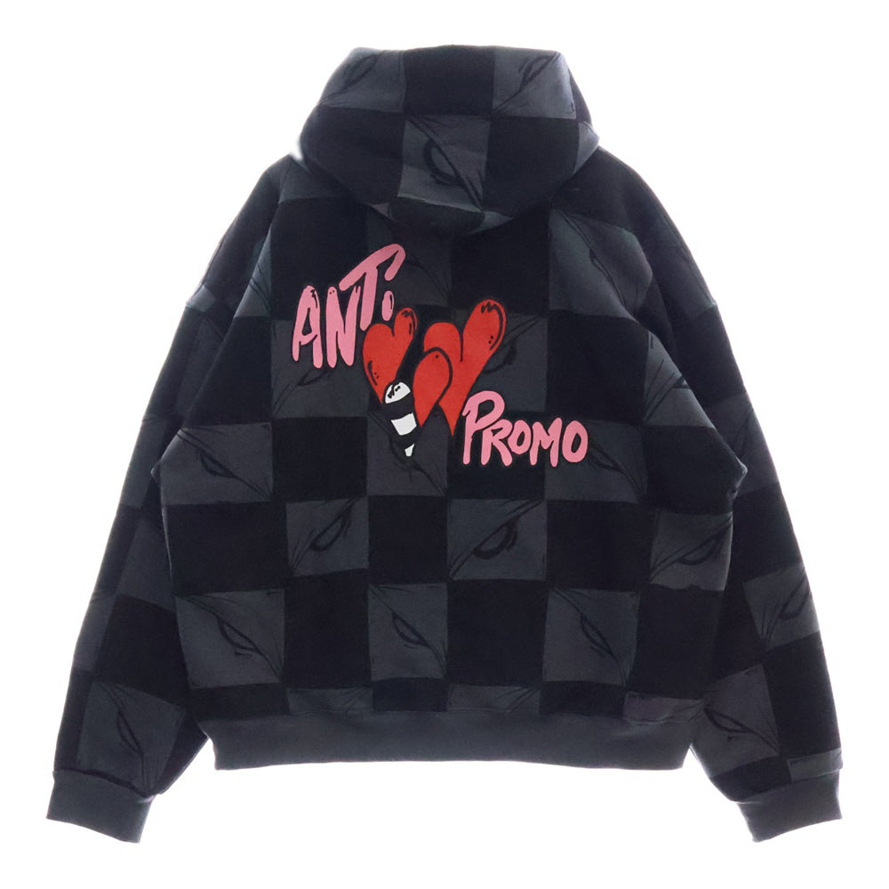 ANTI PROMO(アンチプロモ) EYES HOODIE MATTY BOYプリントプルオーバーフーディ パーカー ブラック