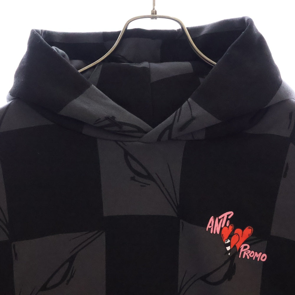 ANTI PROMO(アンチプロモ) EYES HOODIE MATTY BOYプリントプルオーバーフーディ パーカー ブラック