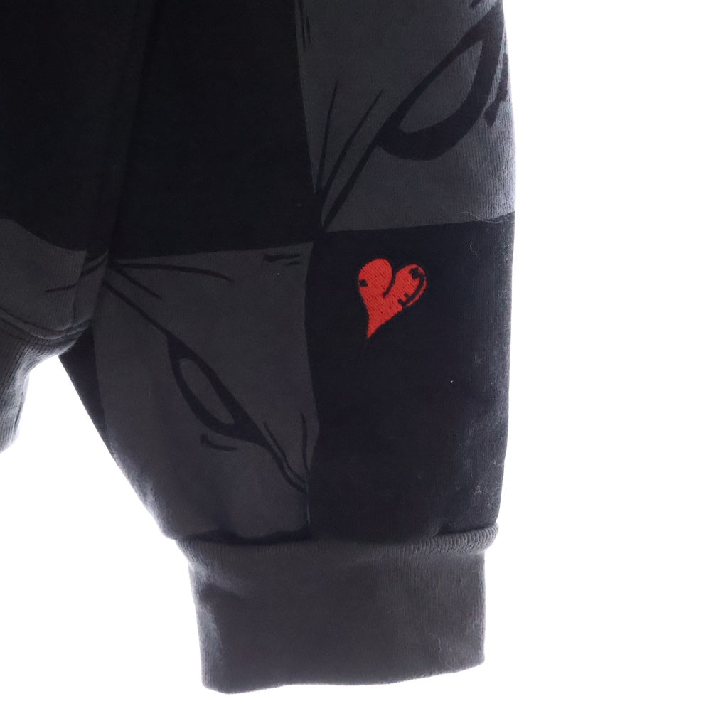 ANTI PROMO(アンチプロモ) EYES HOODIE MATTY BOYプリントプルオーバーフーディ パーカー ブラック